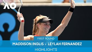 Maddison Inglis v Leylah Fernandez Highlights 1R  Australian Open 2022 [upl. by Gnanmas399]