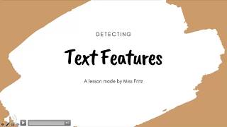 Identifying Text Features 3rd Grade [upl. by Aeresed]