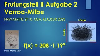 Prüfungsteil 2 Mathe ZP10 NRW 2023 Aufgabe 2 VarroaMilbe [upl. by Rowe]