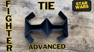 TIE FIGHTER ADVANCED STAR WARS ORIGAMI TUTORIAL  HOW TO MAKE DARTH VADER TIE FIGHTER PAPER ORIGAMI [upl. by Ced372]