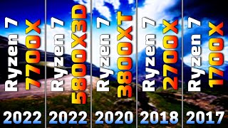 Ryzen7 7700X vs R7 5800X3D vs R7 3800XT vs R7 2700X vs R7 1700X  PC Gameplay Tested [upl. by Maxi92]