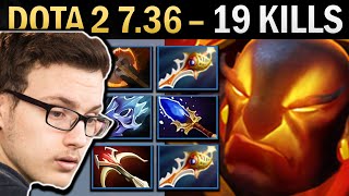 Ember Spirit Gameplay Miracle with 19 Kills and Rapiers  Dota 2 736 [upl. by Esikram]