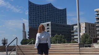 Summer Casual in Hamburg –Trendy Look and High Heels by the Elbphilharmonie womenstyle streetlook [upl. by Moishe145]