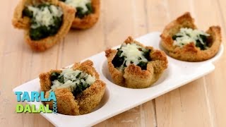 पालक के टीर्टलेट Spinach Tartlets Diabetic Snack by Tarla Dalal [upl. by Itnahs]