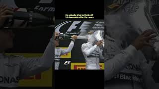 Lewis Hamilton has unexpected moments with Nico Rosberg on the podium in Formula 1 [upl. by Demb1]