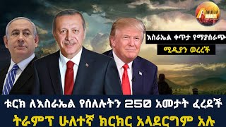 Arada daily newsእስራኤል ቀጥታ የማያሰራጭ ሚዲያን ወረረችquotቱርክ ለእስራኤል የሰለሉትን 250 አመታት ፈረደች [upl. by Ahsyekat]