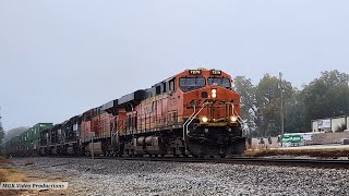 1132024 Two BNSF ES44DCs Old Paint NS GP60 amp Two NS SD402s Lead NS 24A Thru Bonaire GA [upl. by Iruj29]