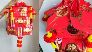 Chinese New Year lantern 042  Lampion dari angpao dan kawat bulu  红包扭扭棒灯笼🏮 [upl. by Alul191]