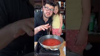 PASTA BACON ONION COOK TOGETHER ITALIAN CHEF SIMPLE RECIPE MAGIC SOUS CHEF KIDS LOVE SECRET FATLOSS [upl. by Atarman821]