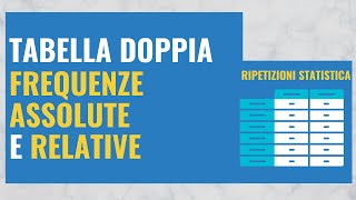 3 Tabella doppia frequenze assolute relative e marginali [upl. by Ihtraa]