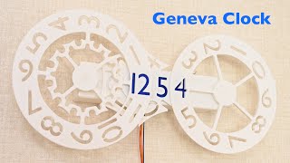 Digital Geneva Clock  simple digital clock with sequential Geneva drives [upl. by Erusaert]