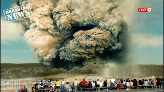 Horrible Live footage of Yellowstones largest eruption spews steam and debris  millions at risk [upl. by Lecrad662]