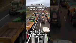 MANIFESTATIONS AGRICOLE BIENTOT DE RETOUR A PARIS agricultrice agriculture tracteurs campagnes [upl. by Sass]