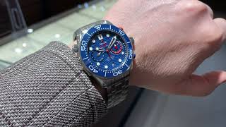 OMEGA Seamaster Diver 300M Chronograph quotAmericas Cupquot 4425mm 4K [upl. by Ecyt962]