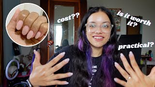 Trying Gel Nail Extensions For The First Time  OneMonth Use Review  asmr [upl. by Latsyrcal]