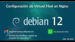 Como configurar virtual host en nginx y debian 12 [upl. by Ayita219]