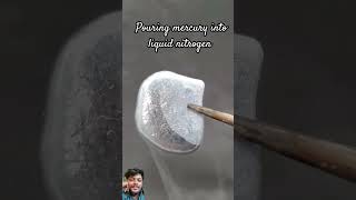 Pouring mercury into liquid nitrogen chemistry science experiment physics shorts [upl. by Nylarat]