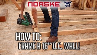 How To Frame a 16quot OC Wall Most Common Wood Framing Method [upl. by Vil]