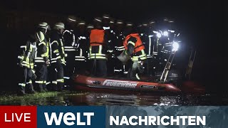 HEFTIGES HOCHWASSER Deiche aufgeweicht  Deutschland kämpft gegen die Fluten  WELT Newsstream [upl. by Fabozzi269]