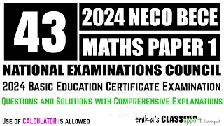 43 2024 NECO BECE PAPER 1 SOLID SHAPES VOLUME OF A CONE [upl. by Jarlath]