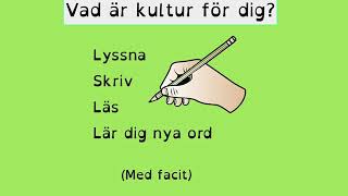 KULTUR  Lyssna och skriv Med facit [upl. by Landa]