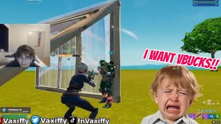 Trolling 8 year old FORTNITE KID he starts CRYING FOR VBUCKS [upl. by Lehsar]