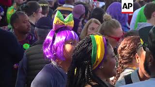 New Orleans Mardi Gras Revelry Underway [upl. by Gabriellia]