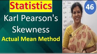 46 Karl Pearsons Skewness  Actual Mean Method from Statistics subject [upl. by Tamera]