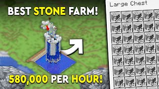 Minecraft Easy Stone Farm Tutorial  FASTEST  580000 PH [upl. by Mckenna]