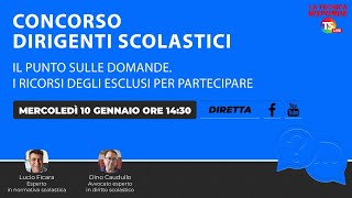 Concorso dirigenti scolastici il punto sulle domande I ricorsi degli esclusi per partecipare [upl. by Notslah]