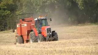 Massey Ferguson 8160 with Hesston 4900 Big Baler [upl. by Kaspar]