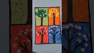 Quick and easy4 seasons paintingideas for kidsActivity GSISof5pl youtubeshort art viral [upl. by Magulac692]