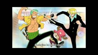 Zoro vs sanji and chopperwalls of jericho lol HD [upl. by Ahsiemat]