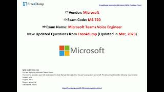 Mar 2023 Free4dump MS720 PDF Dumps and MS720 Exam Questions 5671 [upl. by Felizio]