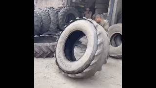 Amazing Technique to Retreading of Old Tractor BigTire in Beautiful Way  Replace a Tractor Tire [upl. by Ysus]