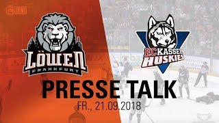 Presse Talk Löwen Frankfurt  EC Kassel Huskies 21092018 [upl. by Alys]