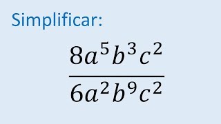 Simplificacion de fracciones algebraicas monomios ejemplo 01 [upl. by Donaugh433]