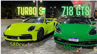 PORSCHE em doze dupla 🤩 TURBO S  718 GTS [upl. by Enyedy309]