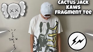 Travis Scott Cactus Jack  Kaws For Fragment Tee Review amp Sizing [upl. by Atsillak]