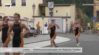 Verkehrseinschränkungen in Grimma wegen Muldental Triathlon [upl. by Nrubliw]