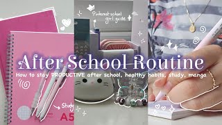 After school routine ֙⋆🐰🖇 How to stay PRODUCTIVE after school healthy habits study manga [upl. by Kaile]