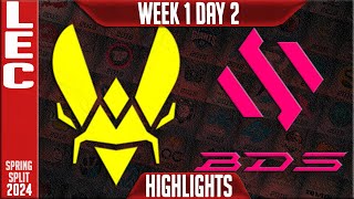 VIT vs BDS Highlights  LEC Spring 2024 W1D2  Team Vitality vs Team BDS [upl. by Eceertal247]