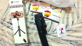 Tygot Bluetooth Extendable Selfie Sticks with Wireless Remote and Tripod Stand Unboxing amp Review [upl. by Learsi]