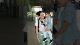 Dia Mirza and Son Steal the Spotlight at Mumbai Airport  Video [upl. by Feetal]