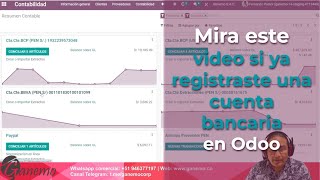 ✅😎 Si tienes cuentas bancarias en Odoo NO te OLVIDES de este paso 😮🔥 [upl. by Tennek446]