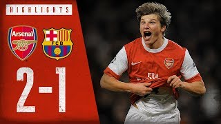 ARSHAVIIIIIIIIN  Arsenal 21 Barcelona  Champions League highlights  Feb 16 2011 [upl. by Ecire]