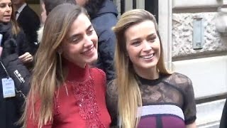 Petra Nemcova amp Alina Baikova  Paris Fashion Week 25 january 2017 show Elie Saab  Janvier PFW [upl. by Ettevol]