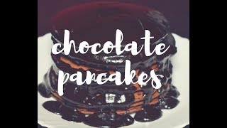 How to Make Chocolate Pancakes تحضير بان كيك بالشوكولاته [upl. by Anavas]