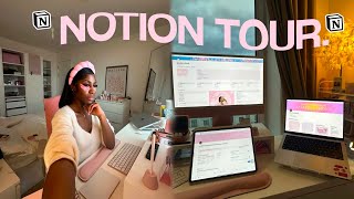 notion mastery 2024 tour 💻 aesthetic study tips amp routine student life with notion pink theme [upl. by Norra]