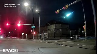 Fireball lights up skies over Calgary and Montana [upl. by Htebyram]